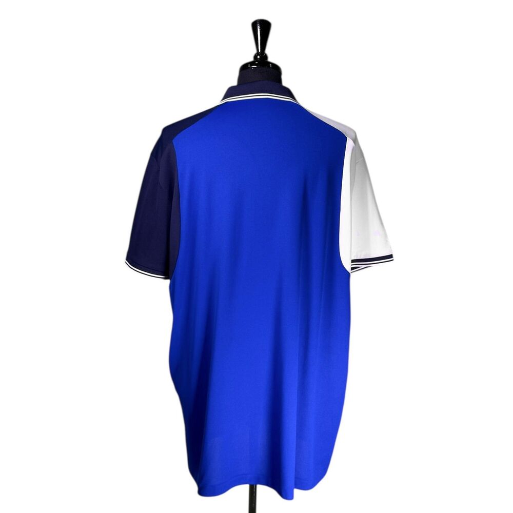 Polo Ralph Lauren Mens XXL Blue White Colorblock Performance Polo Shirt Big Pony - Picture 2 of 7